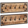 vidaXL Wieszaki na ubrania, 2 szt., 80x8x25 cm, surowe drewno mango