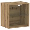vidaXL P&oacute;łka wisząca z oświetleniem LED Brązowy 40 x 28,5 x 40 cm