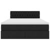 vidaXL Ł&oacute;żko z miejscem na przechowywanie i LED Czarny 140 x 200 cm
