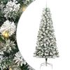 vidaXL Sztuczna choinka z zawiasami 300 LED Zielony i Biały 240 cm