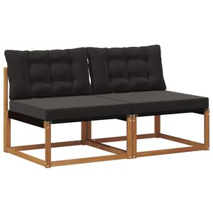 vidaXL 2 Sztuka Środkowa sofa ogrodowa Drewno akacji i tekstylen
