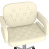 vidaXL Obrotowe krzesło stołowe, kremowe, obite sztuczną sk&oacute;rą