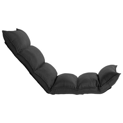 vidaXL Składane krzesło podłogowe, czarne, tkanina