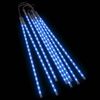 vidaXL Lampki meteory, 8 szt., 50 cm, 288 niebieskich LED, wewn./zewn.