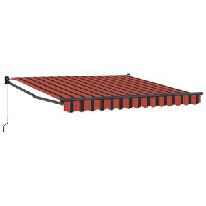 vidaXL Markiza wysuwana Czerwony i Czarny 350 x 250 x 165 cm