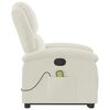 vidaXL Rozkładany fotel masujący, podnoszony, kremowy, aksamitny