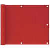 vidaXL Parawan balkonowy, czerwony, 75x300 cm, HDPE