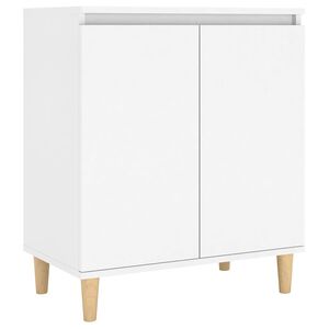 vidaXL Szafka z drewnianymi n&oacute;żkami, biała 60x35x70 cm