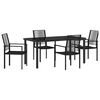 vidaXL Zestaw do jadalni w ogrodzie 5 pcs Czarny