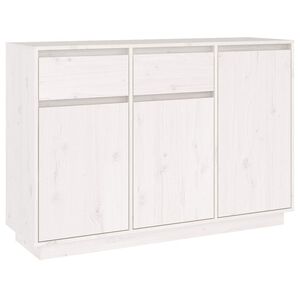 vidaXL Szafka, biała, 110x34x75 cm, lite drewno sosnowe