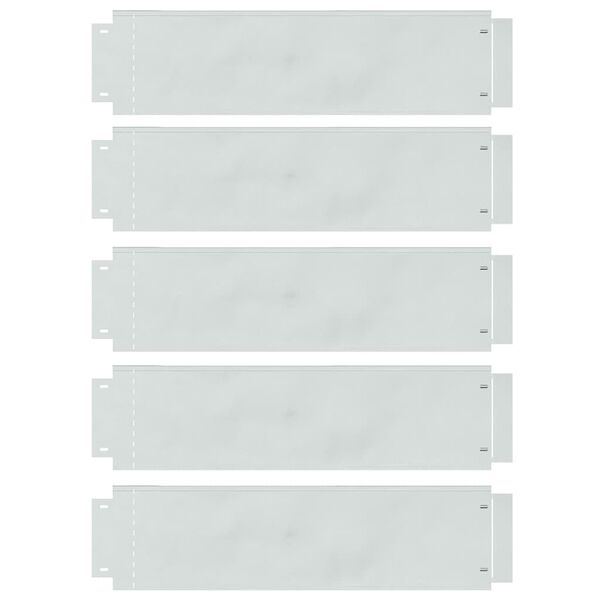 vidaXL Obrzeża trawnikowe 5 pcs Srebrny 100 x 25 x 0,07 cm