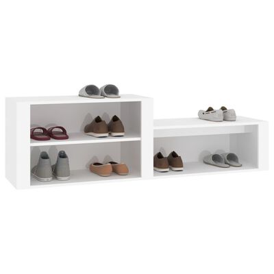 vidaXL Półka na buty, biała, 150x35x45 cm, materiał drewnopochodny
