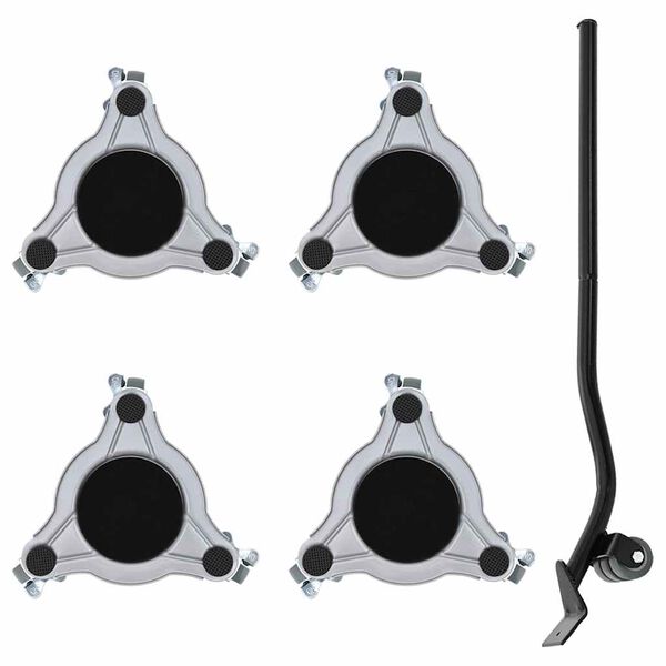 vidaXL Rolki meblowe 4 szt. z podnośnikiem 19x17,5x6 cm Stal 1000 kg