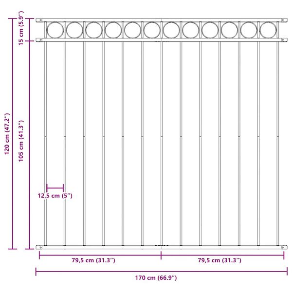 vidaXL Panel ogrodzeniowy Assen stalowy 1,7x1,2 m czarny
