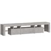 vidaXL Szafka pod TV z oświetleniem LED, szarość betonu 200x36,5x40 cm