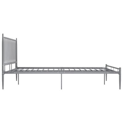 vidaXL Rama łóżka, szara, metalowa, 140x200 cm