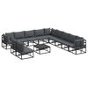 vidaXL Zestaw Sof na Ogr&oacute;d 12 szt. Czarny Aluminium