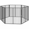vidaXL Bramka dla psa 6 pcs Czarny 100 x 100 cm Stal Galwanizowana
