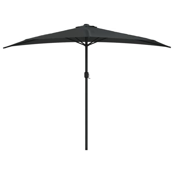 vidaXL P&oacute;łparasol balkonowy, aluminiowy słupek, czarny, 300x155x223 cm