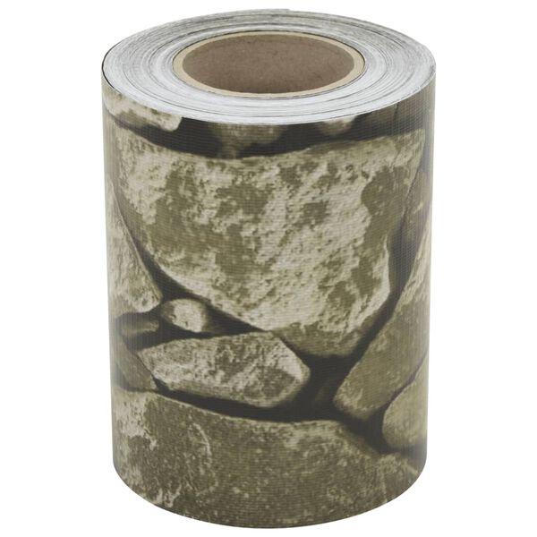 vidaXL Osłony na ogrodzenie, 4 szt., szare, wzór kamieni, 35x0,19 m