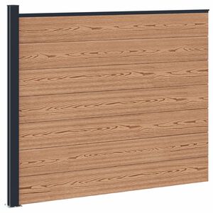 vidaXL Panel ogrodzeniowy WPC i aluminium brązowy