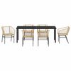 vidaXL Zestaw do jadalni w ogrodzie 7 pcs Brązowy polirattan