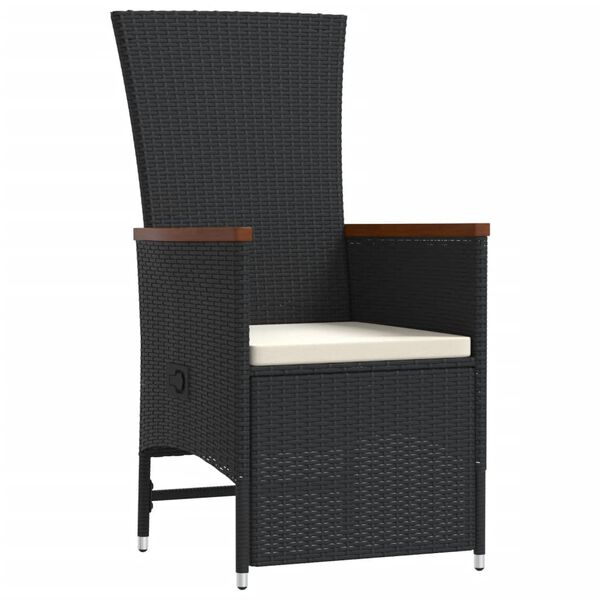 vidaXL 9-cz. zestaw mebli ogrodowych z poduszkami, czarny, rattan PE