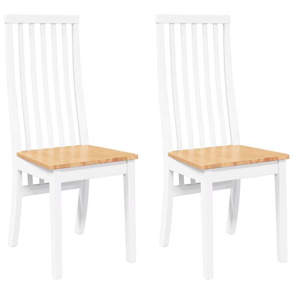 vidaXL Krzesła do jadalni 2 szt. Białe lite drewno gumowe