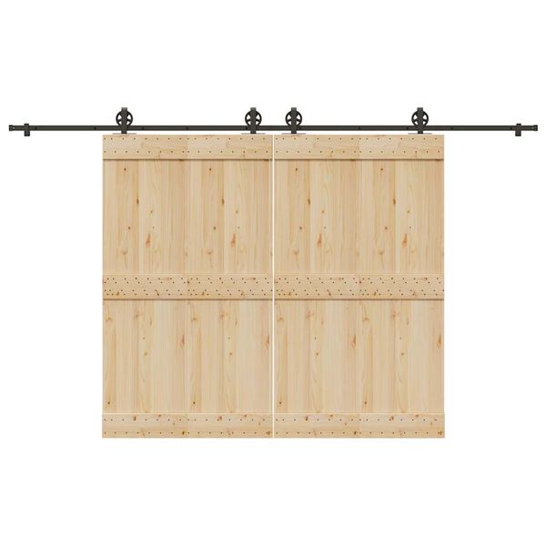 vidaXL System do montażu drzwi przesuwnych, 366 cm, stal, czarny