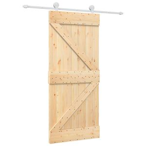vidaXL Drzwi przesuwne 90 x 210 cm Lite drewno sosnowe
