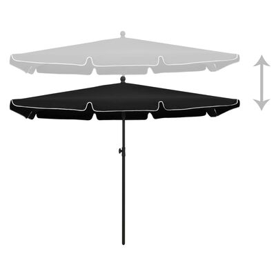 vidaXL Parasol ogrodowy na słupku, 210x140 cm, czarny