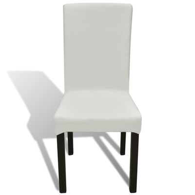 vidaXL Elastyczne pokrowce na krzesło w prostym stylu kremowe, 4 szt.