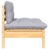 vidaXL 2-osobowa sofa ogrodowa z szarymi poduszkami, drewno sosnowe
