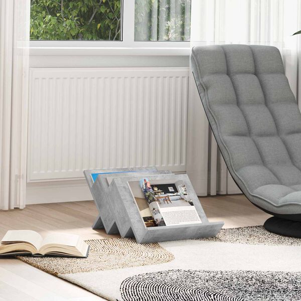 vidaXL Regał na gazety z p&oacute;łką Szary beton 53 x 40 x 28.5 cm