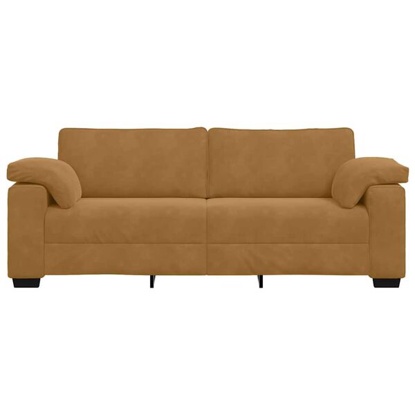 vidaXL Sofa 3-osobowa, brązowa, 220x77x82 cm, aksamit