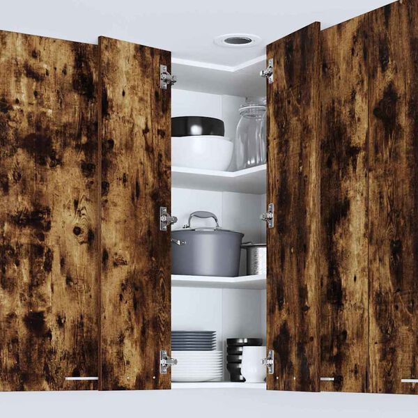 vidaXL Szafka wisząca z drzwiami Wędzony dąb i biały 57 x 57 x 100 cm