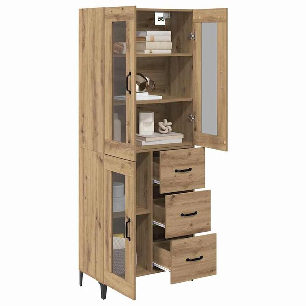 vidaXL Highboard z szufladą Dąb rzemieślniczy 69,5 x 34 x 180 cm