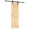 vidaXL Drzwi przesuwne Naturalny i czarny 70 x 210 cm