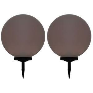vidaXL Lampy solarne do ogrodu, 2 szt., LED, kuliste, 50 cm, RGB