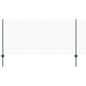 vidaXL Ogrodzenie Euro z słupkiem 10 x 1 m Stal pokryta PVC zielony