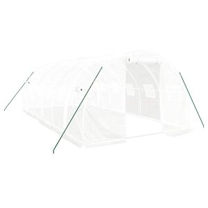 vidaXL Szklarnia ze stalową ramą, biała, 18 m&sup2;, 6x3x2 m
