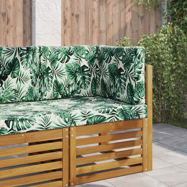 vidaXL Poduszka do sofy na zewnątrz 3 pcs Wz&oacute;r liścia Poliester