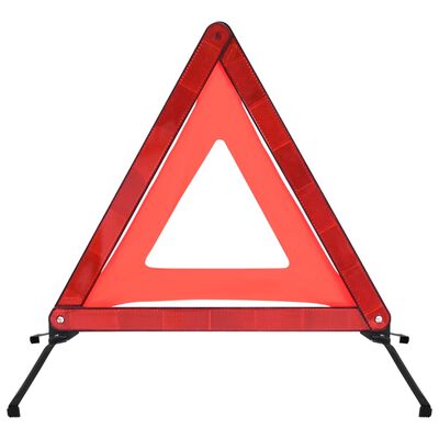 vidaXL Trójkąty ostrzegawcze, 10 szt., czerwone, 56,5x36,5x44,5 cm