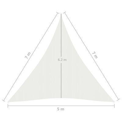 vidaXL Żagiel przeciwsłoneczny, 160 g/m², biały, 5x7x7 m, HDPE