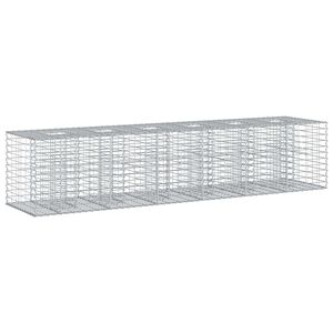 vidaXL Podniesione ł&oacute;żko gabionowe 2 pcs Srebrny 260 x 60 x 55 cm