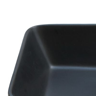 vidaXL Umywalka nablatowa, czarno-brązowa, prostokątna, 46x35,5x13 cm