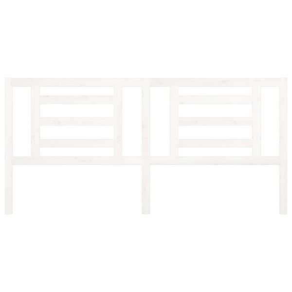 vidaXL Wezgłowie ł&oacute;żka, białe, 206x4x100 cm, lite drewno sosnowe