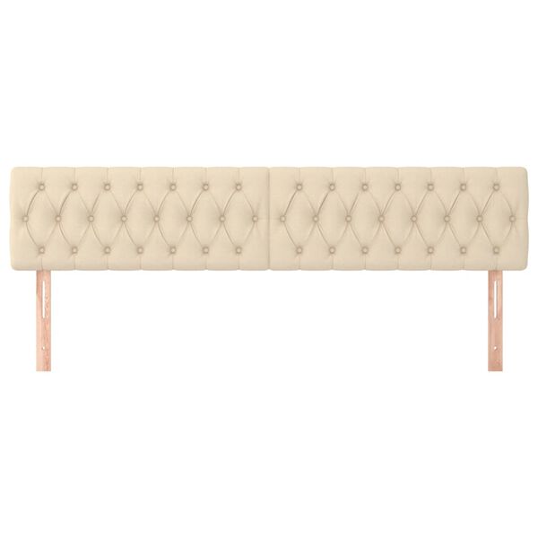 vidaXL Zagł&oacute;wki, kremowe, 200x7x78/88 cm, tkanina