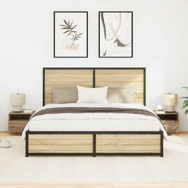 vidaXL Szafka Nocna z szufladą 2 pcs Dąb rzemieślniczy 40 x 39 x 37 cm