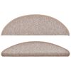 vidaXL Maty na schody 15 szt. 56x17x3 cm Jasnobrązowe p&oacute;łokrągłe